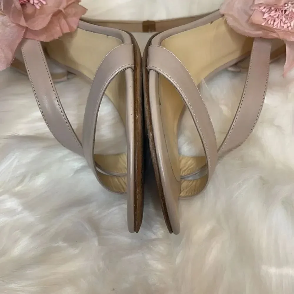 Kate Spade Lavish Powder/ Calf Blush Flower Heel Size 8.5M